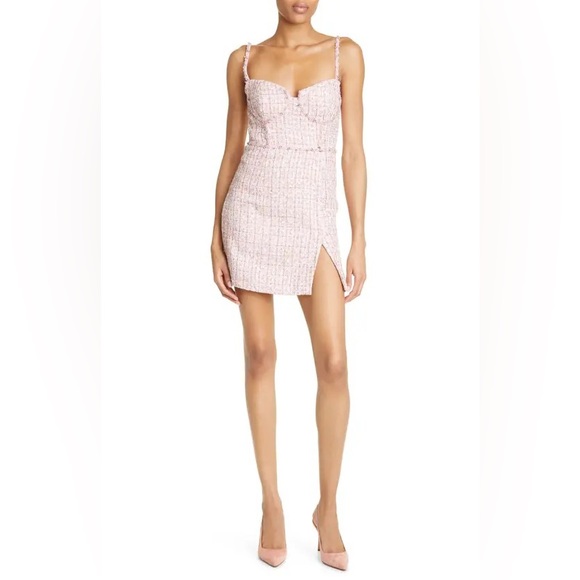 NWT Self Portrait Diamonte’ detail boucle mini dress sz 6 - Picture 5 of 16